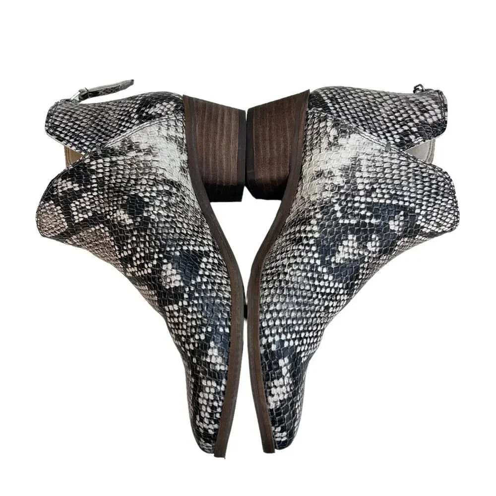 Dolce Vita Karsen Snake Print Ankle Booties Faux Leather Vegan Women's Size 6